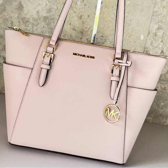 Michael Kors Charlotte LG Pink Tote Shoulder Bag